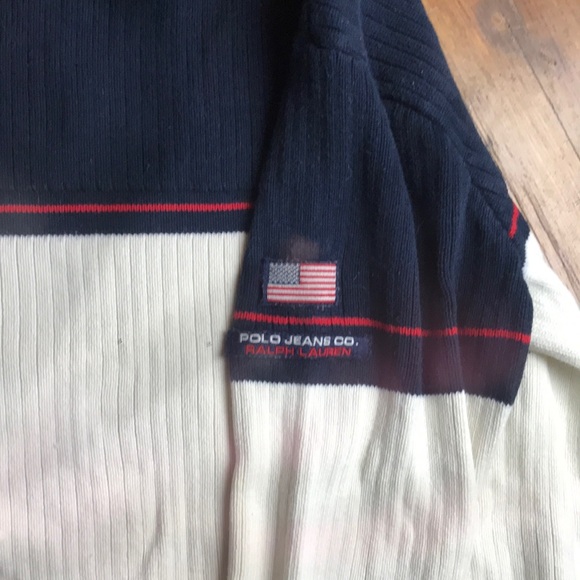 Vtg ribbed men’s M RL polo jeans co. Sweater - Picture 2 of 5